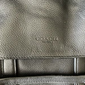 Black leather Coach Messenger Bag
